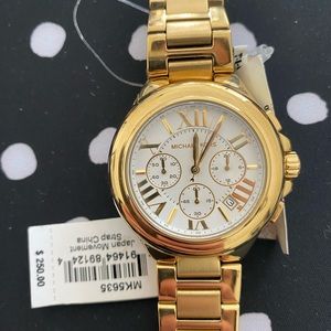 (NEW) Michael Kors Gold Stainless Steel Watch